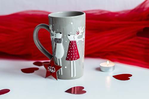 coffee cup grey and white reindeer print ceramic mug mug